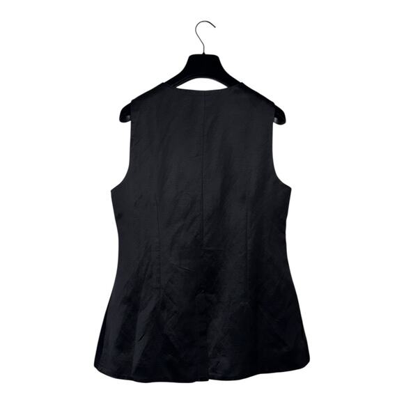Posse Gigi Gilet Black Satin Vest Gold Buttons Size Small - Picture 4 of 10